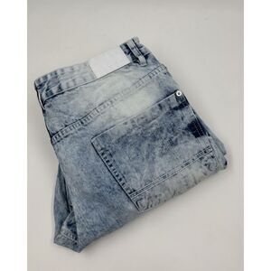 Southpole Men's 38/32 Straight Denim Light‎ Wash Blue Jeans